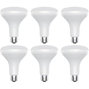 GE Classic 65 W Equivalent Dimmable Bright White Br30 LED Light Bulbs, 6 Pack