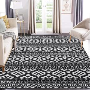 9x12 Area Rug Vintage Washable Living Room Rug Boho Distressed Accent Carpet Ultra-Soft Non Slip Floor Cover Indoor Low Pile Non-Shedding Foldable Thin Rug for Bedroom Nursery Dorm Multi in Saudi Arabia