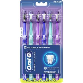فرشاة أسنان أورال-بي برايت آند كلين - متوسطة، عدد 6 in Kuwait
