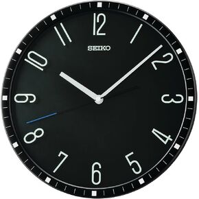 SEIKO Derby Non Ticking Wall Clock, White, 12 Inch