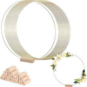 MECCANIXITY Metal Floral Hoop 12 Inch Wreath Rings Centerpiece Table Decorations Gold Tone for DIY Wedding Birthday Party Events 15 Set
