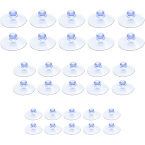 30 Pack Suction Cups for Glass, Small Rubber Suction Cups for Home Kitchen Bathroom Organization Christmas Decoration Window (Assorted Sizes 0.8 & 1.2 & 1.8 Inch)