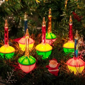 Brightown Christmas Bubble Lights Candle Lamp, Christmas Bubble Nights Lights with 5 Counts Bulbs, Plug in Christmas Window Candles Lamps, E12 Base, Vintage Bubble Lights for Holiday Home Decorations