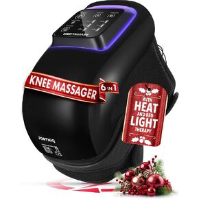 FORTHiQ Pro+ Knee Massager with Heat and Red Light, 6-in-1, Advanced: Heat, Dual-Wavelength Red Light and Vibration - Cordless, Portable, Rechargeable, with Memory Recall and Adjustable Straps