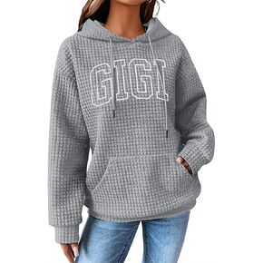 UNIQUEONE Grandma Sweatshirt Women Hoodies: Gigi Sweatshirts For Grandma Nana Life Waffle Drawstring Hooded With Pocket