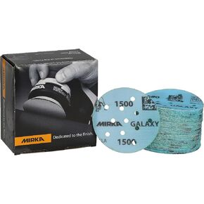 Mirka Galaxy Multifit Sandpaper 3 inch (77mm) - Grit 1500, 50 Discs/Pack - Premium Abrasive for Epoxy Resin, Wood, Metal - Non-Clogging, Self-Sharpening Technology - Ideal for Power Sanders