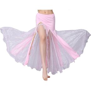Belly Dance Skirt, Sequin Slit Dance Costume Outfit, Wrap Hip Skirts, Stage Performance Competition Skirt