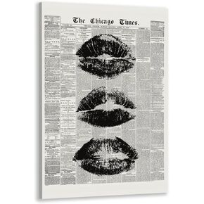 Retro Pink Hot Girly Funky Wall Art News Poster Aesthetic Trendy Black and White Vintage Headline Preppy Decor Bedroom Apartment Unique Canvas Prints 8x12inch Unframed