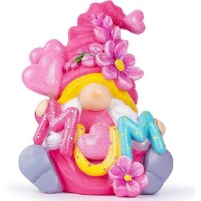 Hodao Mothers Day Gnomes Figurines Decorations Gifts Handmade Scandinavian Tomte Gnomes Ornaments Sweet Figurines Decor for Grandmother Home Table Decorations Gifts to Mom from Daughter