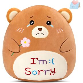 WEWILL Apology Dinosaur Plush Pillow - 12 Inches, I’m Sorry Embroidered, Perfect Triceratops Stuffed Animal Apologize Gifts for Boys and Girls