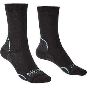 Bridgedale Lightweight Coolmax Performance Boot Socks, Womens, Graphite/Mint, Small