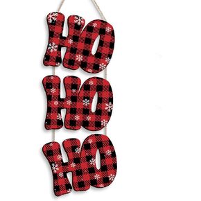 COLOR VALLEY ART Christmas Decorations for Home, Ho Ho Ho Sign Christmas Wall Decor, Wood Winter Indoor Outdoor Decorative Ornament for Home, Classroom, Office