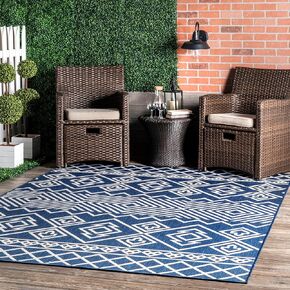 nuLOOM Celine Aztec Indoor/Outdoor Area Rug, 5x8, Blue