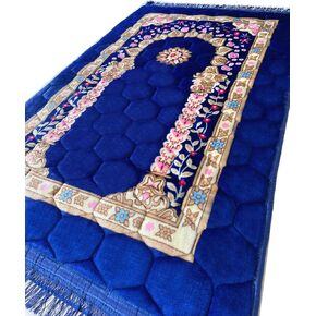 Prayer Mat Muslim Rug Islamic - Padded Thick Prayer Rug Sajadah for Men Women with Islam Prayer Beads for Eid Travel Ramadan, Soft and Luxury (Brown)
