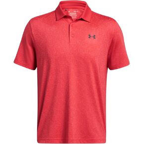 Under Armour Playoff 3.0 Coral Jacquard Mens Golf Polo - RED 814 / M