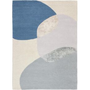 TOWN & COUNTRY LUXE Olso Abstract Colorblock Handcrafted Wool Area Rug, Beige/Rust/Grey, 6"x9"