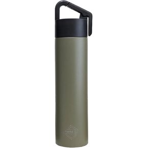 IPPINKA Poketle Personal Insulated Bottle with Hanging Carabiner - Outdoor Portable Bottle - Tall 180ml - Olive