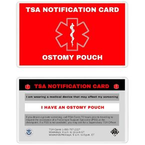 TSA Notification Card for Ostomy/Colostomy Pouch/Bag - Wallet Version (2)