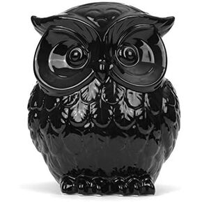 Milltown Merchants Owl Figurine - Ceramic Owl - Owl Decor - White Ceramic Owl Statue (Large - 7.5") - Contemporary Owl Home Decor