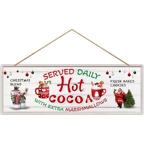 D24TIME Hot Cocoa Christmas Signs Hot Cocoa Bar Decor Sign