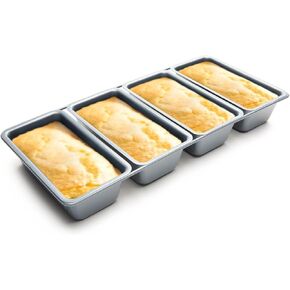 Fox Run Loaf Pan, Linked Non-Stick Mini Bread Pans, Set of 4