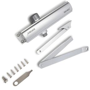 IDB Modern Automatic Door Closer - Heavy Duty Door Closer - Commercial Grade Hydraulic Operated Door Hardware - for Residential or Commercial Use - Garage Door Springs with Hold Open Feature