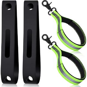 Oudain 4 Pieces Firefighter Glove Strap Firefighter Rubber Helmet Strap Rubber Fire Helmet Band Firefighter Glove Strap with Reflective Trim Fire Gear Accessories