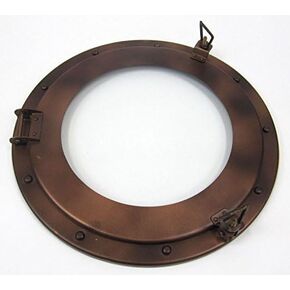 Iron Porthole Glass Window Diameter 15" W/Antique Finished - Nauctical Decoration