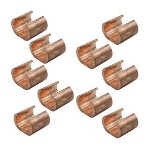 10PCS Pack Copper C Tap，Non Insulated Copper Wire and Wire Connection Terminals，C Shape Grounding Connector (10, Size C-20)