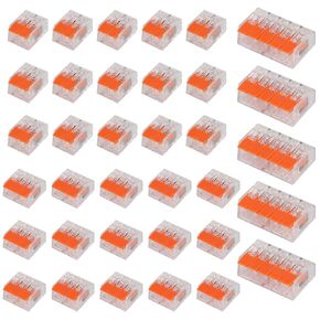 2 Port (15pcs) 3 Port (15pcs) 5 Port (5PCS) PCT-412 Splicing Connector, Lever-Nut Assortment for All Wire 12-24 AWG