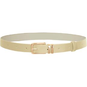 GRACE KARIN Women Skinny Leather Belt for Dresses Waist Belt with Glod Buckle PU Belt for Jeans Thin Belts