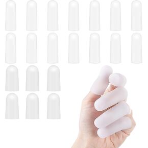 20Pcs Gel Finger Sleeve Protectors, Silicone Finger Cots, Finger Bandage Waterproof Finger Protector, Silicone Finger Sleeve Cushions Provide Relief for Finger Cracking, Corns, Blisters