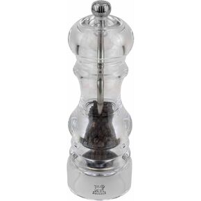 Peugeot - Nancy Manual Pepper Mill - Transparent Adjustable Grinder - Acrylic, Clear, 7 inches