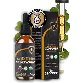 Japanese Knotweed Premium USDA Organic 3rd Party Tested Tincture - 1:5 Herb Strength Ratio - Tick Wellness Aid and Immune Support Supplement - Made in The USA