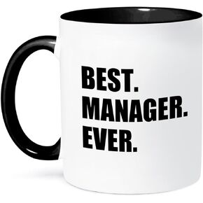3dRose Best Manager Ever Two Tone Mug, 11 oz, Blue