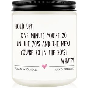 70th Birthday Gifts for Women Men, Funny 70 Year Old Birthday Gift Ideas Unique Turning 70 Happy Birthday Gifts for Friends, Mom, Dad, Grandma, Grandpa, Lavander Scented Candles