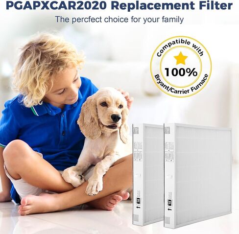 2 Packs PGAPXCAR2020 Replacement Filters, PGAPXCAR2020-a02 Fully Compatible with Bryant/Carrier PGAPXCAR2020 Furnace Cabinet, PGAPXCAR2020 Filter with Size of 20''x20''x3'' in Kuwait
