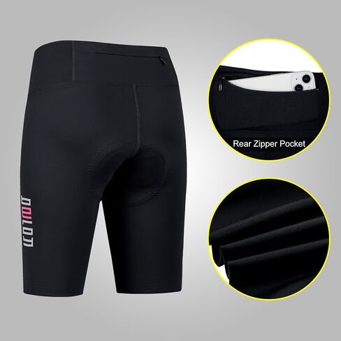 beroy 4D Padded Bike Shorts Women with Zipper Pockets Cycling Bicycle Biking Riders Shorts for Long Distance in Saudi Arabia
