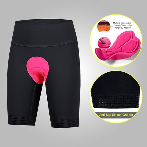 beroy 4D Padded Bike Shorts Women with Zipper Pockets Cycling Bicycle Biking Riders Shorts for Long Distance in Saudi Arabia