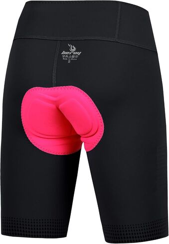 beroy 4D Padded Bike Shorts Women with Zipper Pockets Cycling Bicycle Biking Riders Shorts for Long Distance in Saudi Arabia