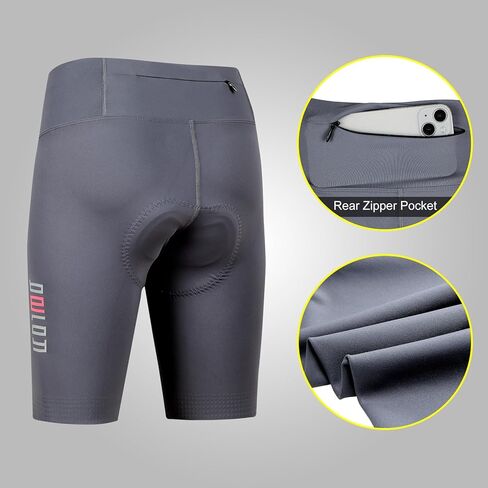 Beroy 4D مبطن شورت الدراجة للنساء مع جيوب بسحاب لركوب الدراجات الهوائية وركوب الدراجات شورت لمسافات طويلة in Kuwait