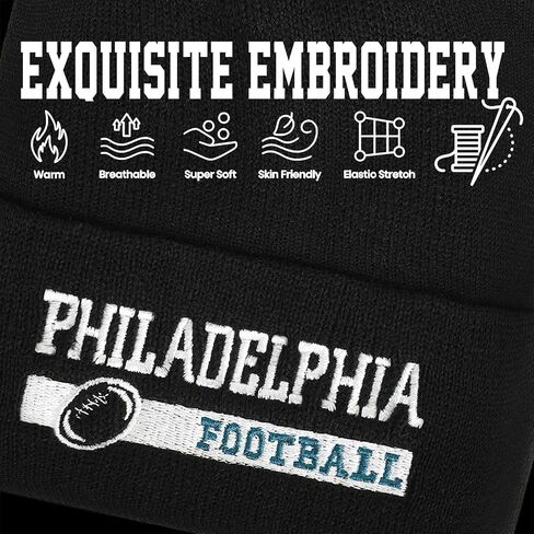 City Football Embroidered Beanie Hat Beanie for Men Women Warm Knit Hats Winter Beanie Cap for Football Fans Gifts in Saudi Arabia