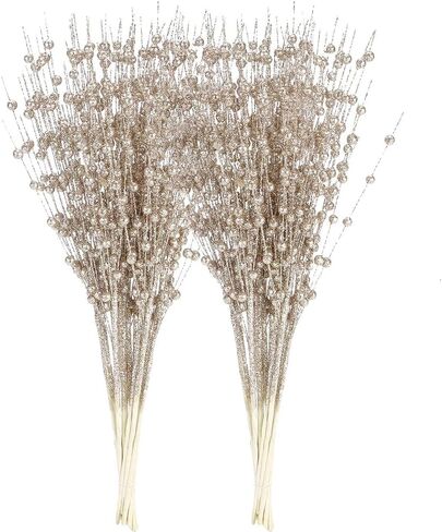WEISPARK Christmas Tree Decor, 16 Pack Artificial Glitter Berry Stem Christmas Ornaments Decorative Bead Sticks for Christmas Tree Vase Wreath Home Wedding Party in Saudi Arabia