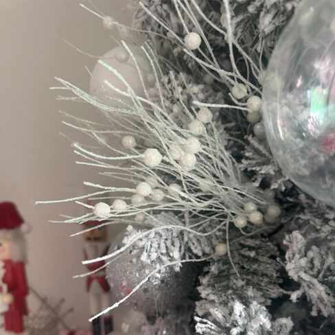 WEISPARK شجرة عيد الميلاد ديكور، 16 حزمة الاصطناعي بريق التوت الجذعية عيد الميلاد الحلي عيد الميلاد العصي الزخرفية حبة لشجرة عيد الميلاد مزهرية اكليلا من الزهور حفل زفاف المنزل in Kuwait