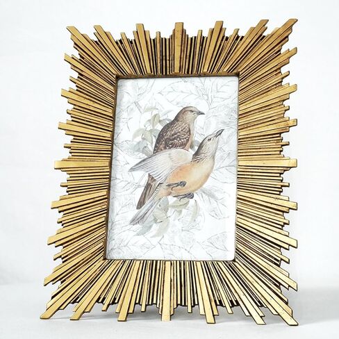 إطار صورة ذهبي، إطار صورة معدني عتيق مزخرف مقاس 4 × 6 مع واجهة زجاجية، عرض صور أشعة ذهبية فاخرة لذكريات الصور الثمينة على سطح الطاولة أفقيًا أو رأسيًا in Kuwait