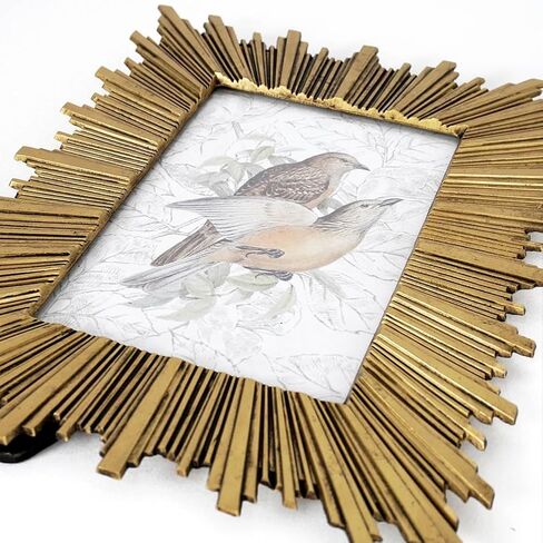 إطار صورة ذهبي، إطار صورة معدني عتيق مزخرف مقاس 4 × 6 مع واجهة زجاجية، عرض صور أشعة ذهبية فاخرة لذكريات الصور الثمينة على سطح الطاولة أفقيًا أو رأسيًا in Kuwait