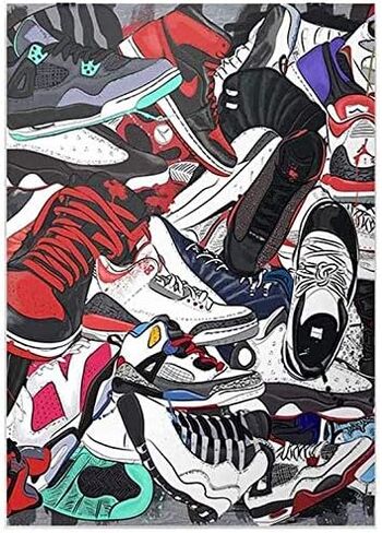 Gorgeous Collection Micheal Shoes Air Jordan Shoes Posters Unframed, 12" x 16" Inches Sneakers Artwork Home Decorations Gifts in Saudi Arabia