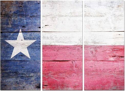 Texas Wall Art Decor - Texas Flag Wall Canvas 24x36 - Texas Wall Decor Star Texas Art Picture - Rustic Wooden Themed Texas Decor Artwork for Living Room, Bedroom, Office, Texas Home Decor & Texas Gift in Kuwait
