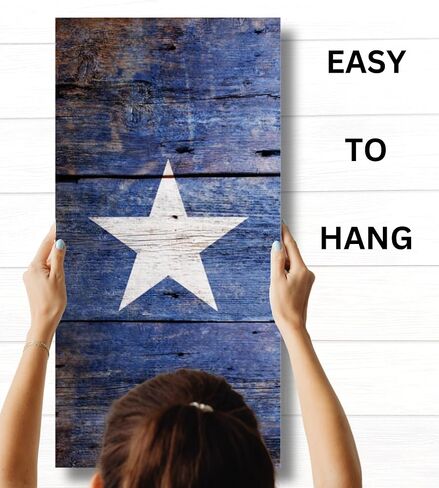 Texas Wall Art Decor - Texas Flag Wall Canvas 24x36 - Texas Wall Decor Star Texas Art Picture - Rustic Wooden Themed Texas Decor Artwork for Living Room, Bedroom, Office, Texas Home Decor & Texas Gift in Kuwait
