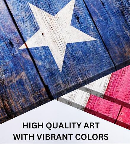 Texas Wall Art Decor - Texas Flag Wall Canvas 24x36 - Texas Wall Decor Star Texas Art Picture - Rustic Wooden Themed Texas Decor Artwork for Living Room, Bedroom, Office, Texas Home Decor & Texas Gift in Kuwait